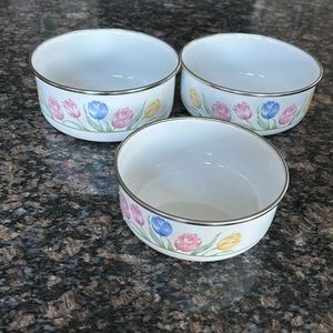 VINTAGE CHARISMA BOWLS W TULIP DESIGNS LOT OF 3
